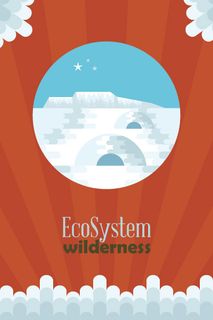 自然风景动物植物扁平矢量插画