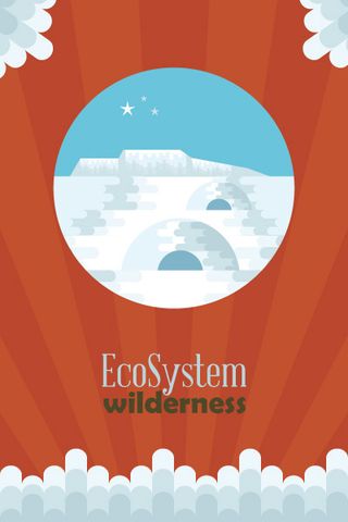 自然风景动物植物扁平矢量插画