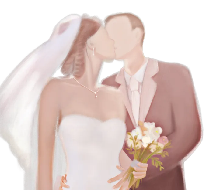 婚纱卡通人物婚礼白纱结婚婚纱摄影手绘