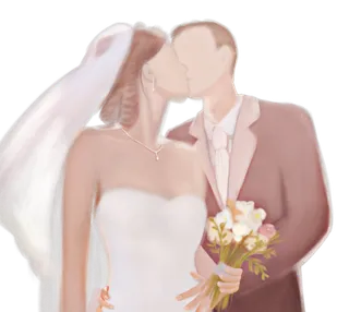 婚纱卡通人物婚礼白纱结婚婚纱摄影手绘