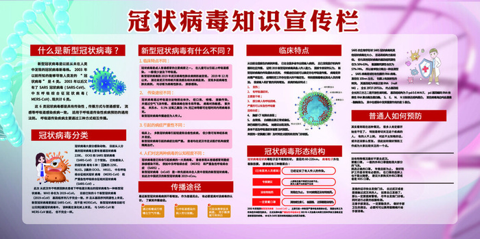 简洁大气预防新冠战胜疫情宣传展板