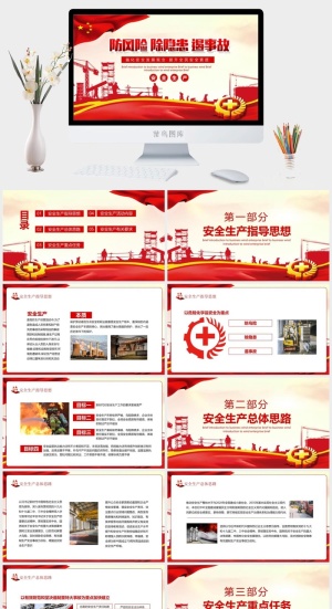 安全生产PPT模板预览图