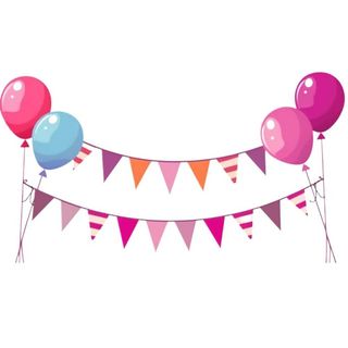 彩旗气球装饰彩色免抠