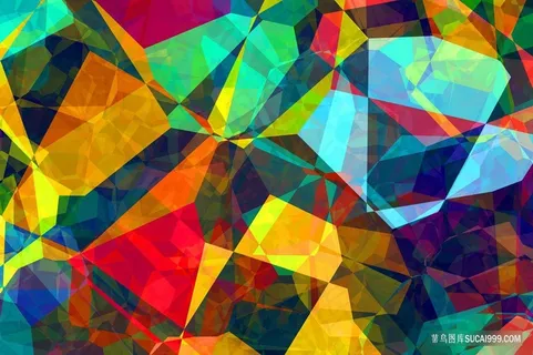多彩晶体低多边形抽象背景