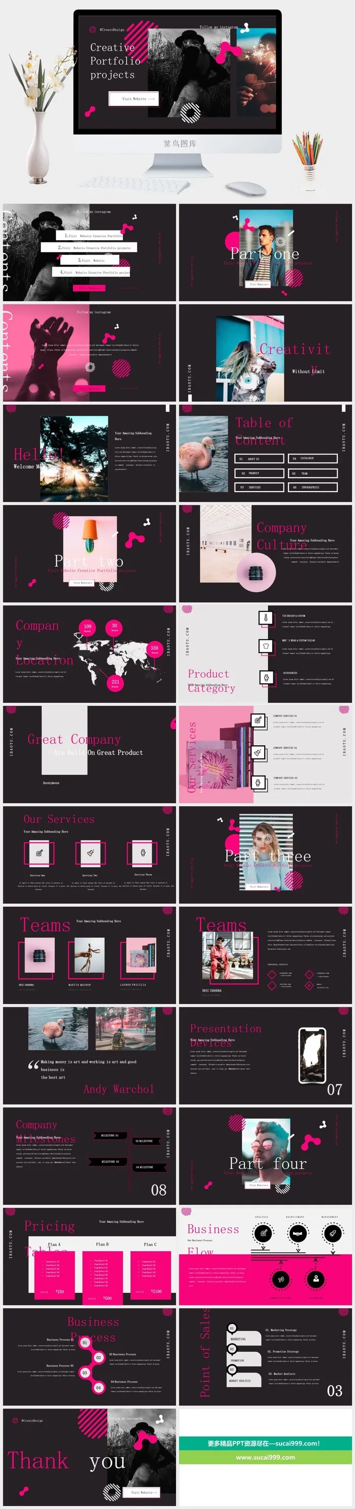 英文版孟菲斯风PPT模板 英文版孟菲斯风PPT模板