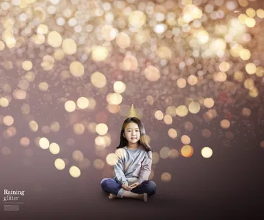 梦幻光晕水泡儿童相册摄影素材