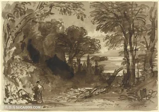 树林美景装饰画