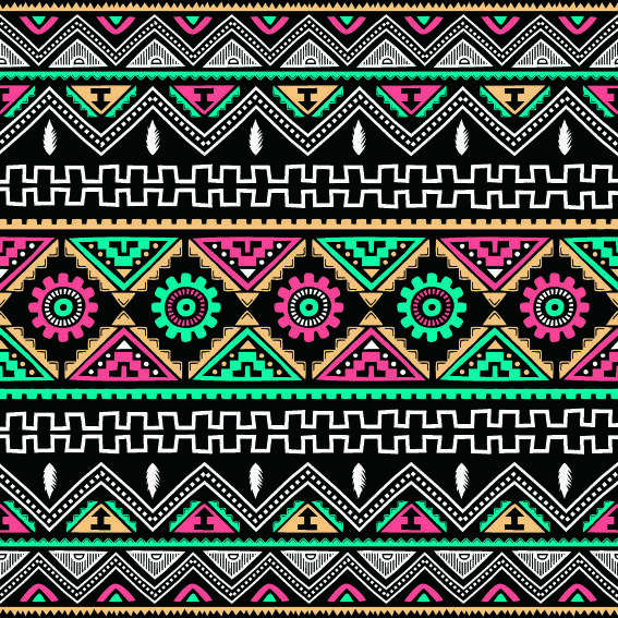 少数民族藏族特色花纹波西米亚风纹理背景图案设计AI矢量图片素材