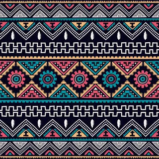 少数民族藏族特色花纹波西米亚风纹理背景图案设计AI矢量图片素材