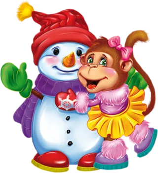 雪人猴子卡通