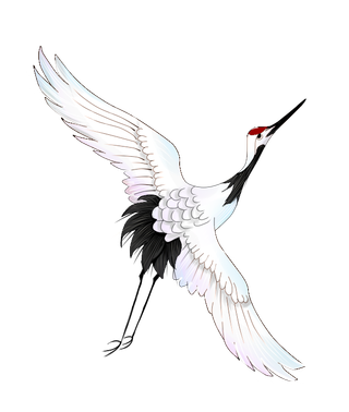 中国风古典中式国潮风手绘飞鹤图案仙鹤装饰素材PNG免抠插画元素