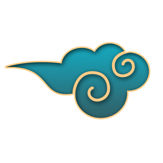 祥云 蓝绿色  免抠