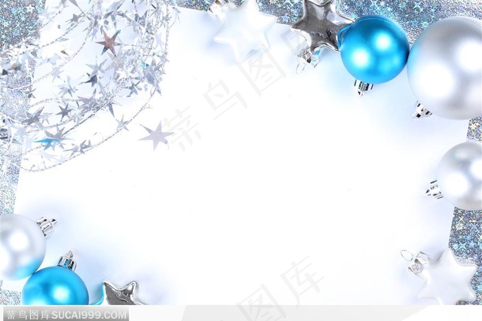 圣诞彩球-漂亮的蓝色圣诞球装饰物