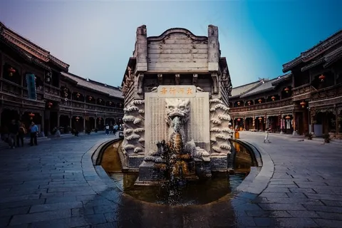 台儿庄古城喷泉龙头