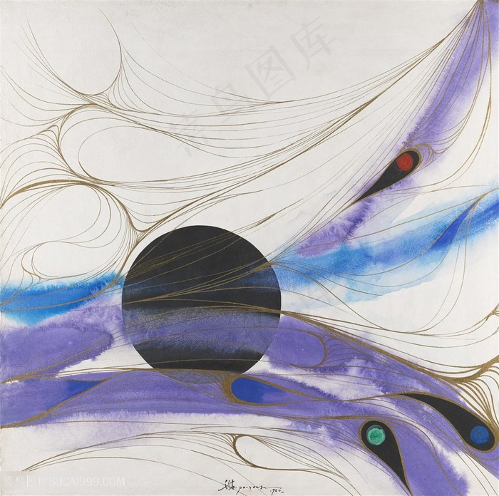 抽象时尚孔雀毛插画