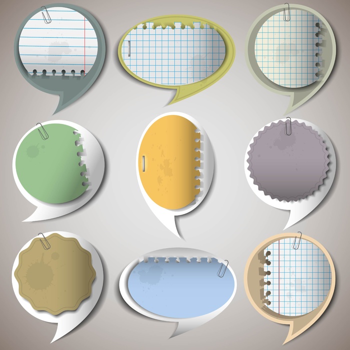 免抠复古对话框标签