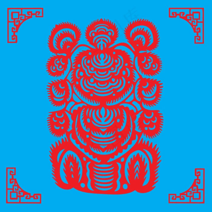 花纹剪纸 剪纸风元素