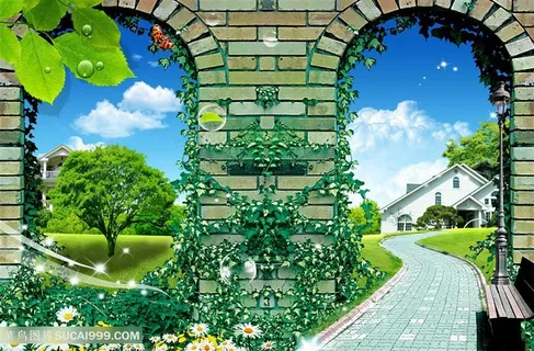 唯美建筑房子韩式自然背景 唯美建筑房子韩式自然背景