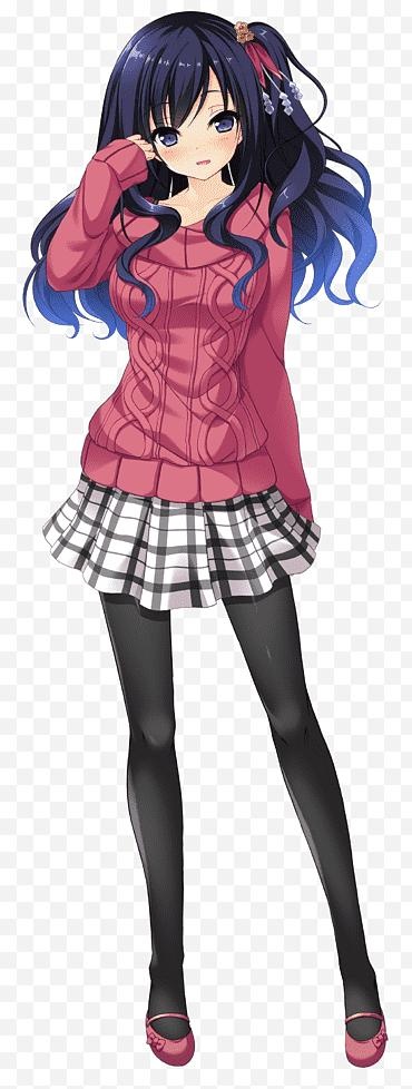 动漫女孩 PNG免抠(370x978)