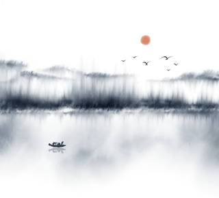 清明元素古风中式清明节山水画中国风