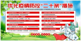 优化防控二十条措施宣传展板
