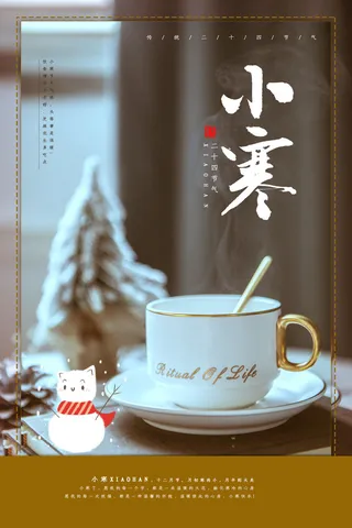 中国传统冬天小寒祝福24二十四节气节日宣传活动海报