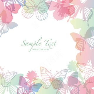 蝴蝶边框花纹图片