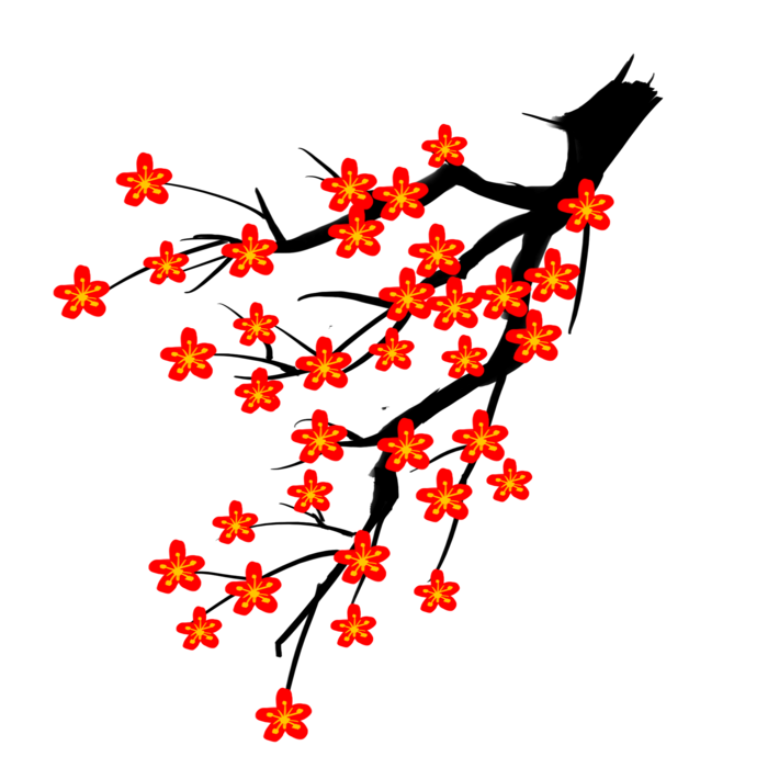 春天浪漫粉红色樱花手绘樱花梅花桃花花朵图片PNG免扣素材