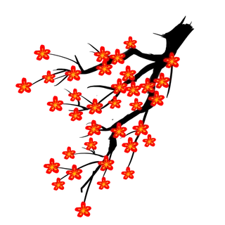 春天浪漫粉红色樱花手绘樱花梅花桃花花朵图片PNG免扣素材