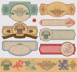 免抠古典label图形