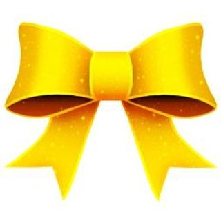 黄色蝴蝶结 PNG免抠