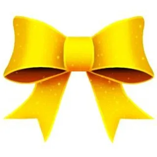 黄色蝴蝶结 PNG免抠
