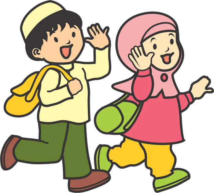 学生卡通呼喊