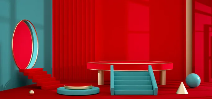 中国风国潮电商促销海报C4D背景图3D场景立体设计PSD素材模板 中国风国潮电商促销海报C4D背景图3D场景立体设计PSD素材模板