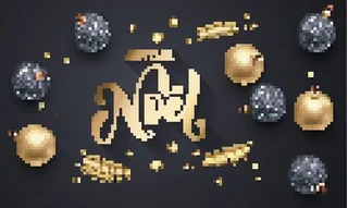 圣诞节圣诞树圣诞老人闪亮装饰电商促销折扣海报