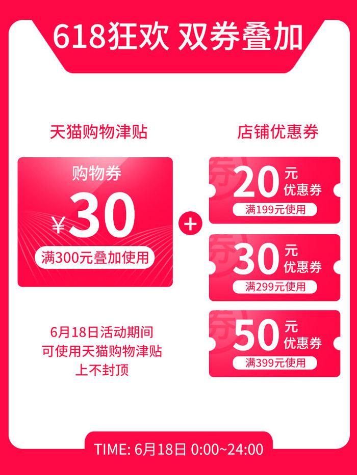 淘宝天猫京东年货节优惠券主图边框无线端主图优惠券电商素材