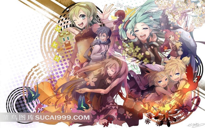 时尚美少女动漫插画素材