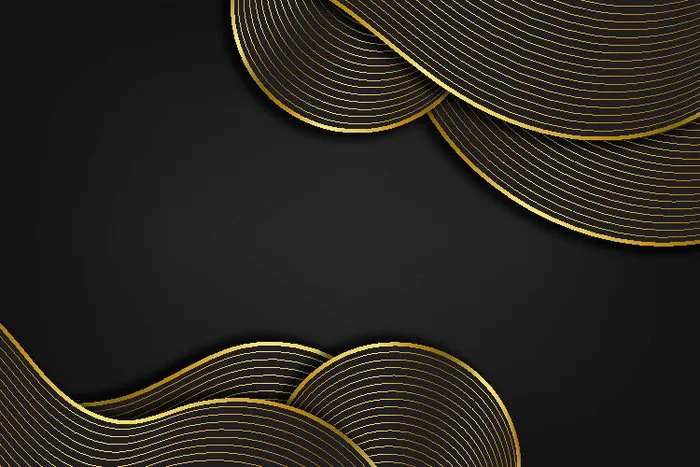 中国风古典背景矢量图片渐变金色线条花纹线性几何传统树叶ai素材