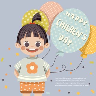 可爱手绘儿童六一儿童节节日卡通人物插画海报PSD分层设计素材图