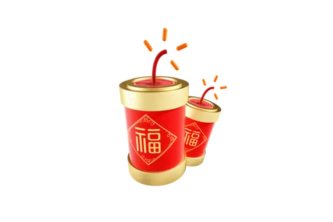 红色烟花爆竹免扣素材