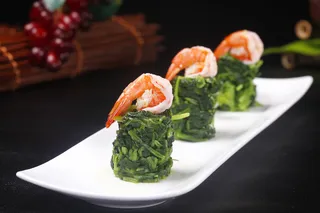 鲜虾菠菜墩 (2)