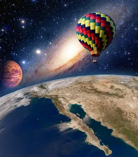 美丽的热气球与宇宙精美图片 美丽的热气球与宇宙精美图片