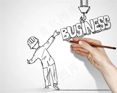 手绘小男孩指着买卖的英文