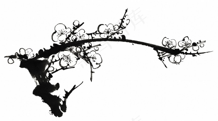 水墨梅花素材图片