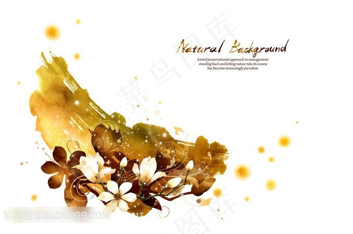 时尚花纹水墨背景素材