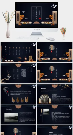 工作项目报告复盘总结回顾PPT模板预览图