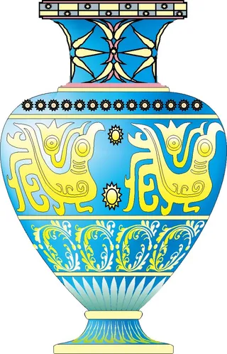 蓝色简约风花瓶矢量图素材