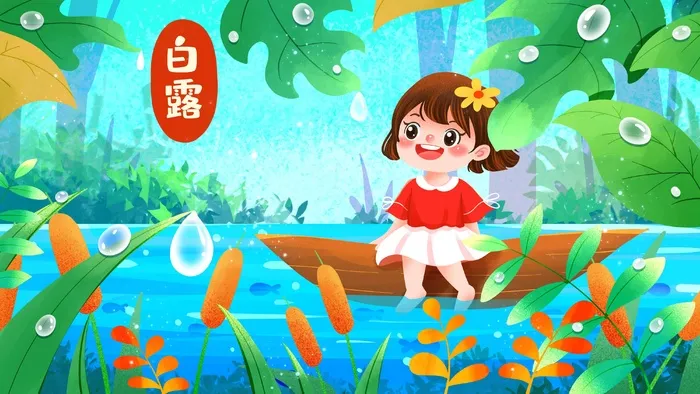 简洁白露活动海报psd模版下载
