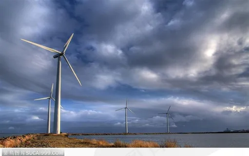 低碳环保素材--山顶上的风车