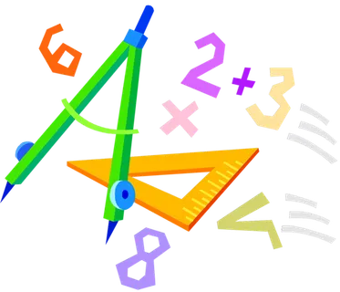 圆规卡通简笔绿色少儿兴趣班